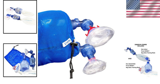 Portable CPR Training Bundle: Adult, Child, & Infant Masks with Reservoir Bag