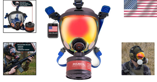Mirrored ST-100X Respirator - Military-Grade Full Face Protection with Filter