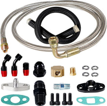 Load image into Gallery viewer, Complete Aluminum &amp; Stainless Steel Oil Feed/Return Kit for Turbo Chargers