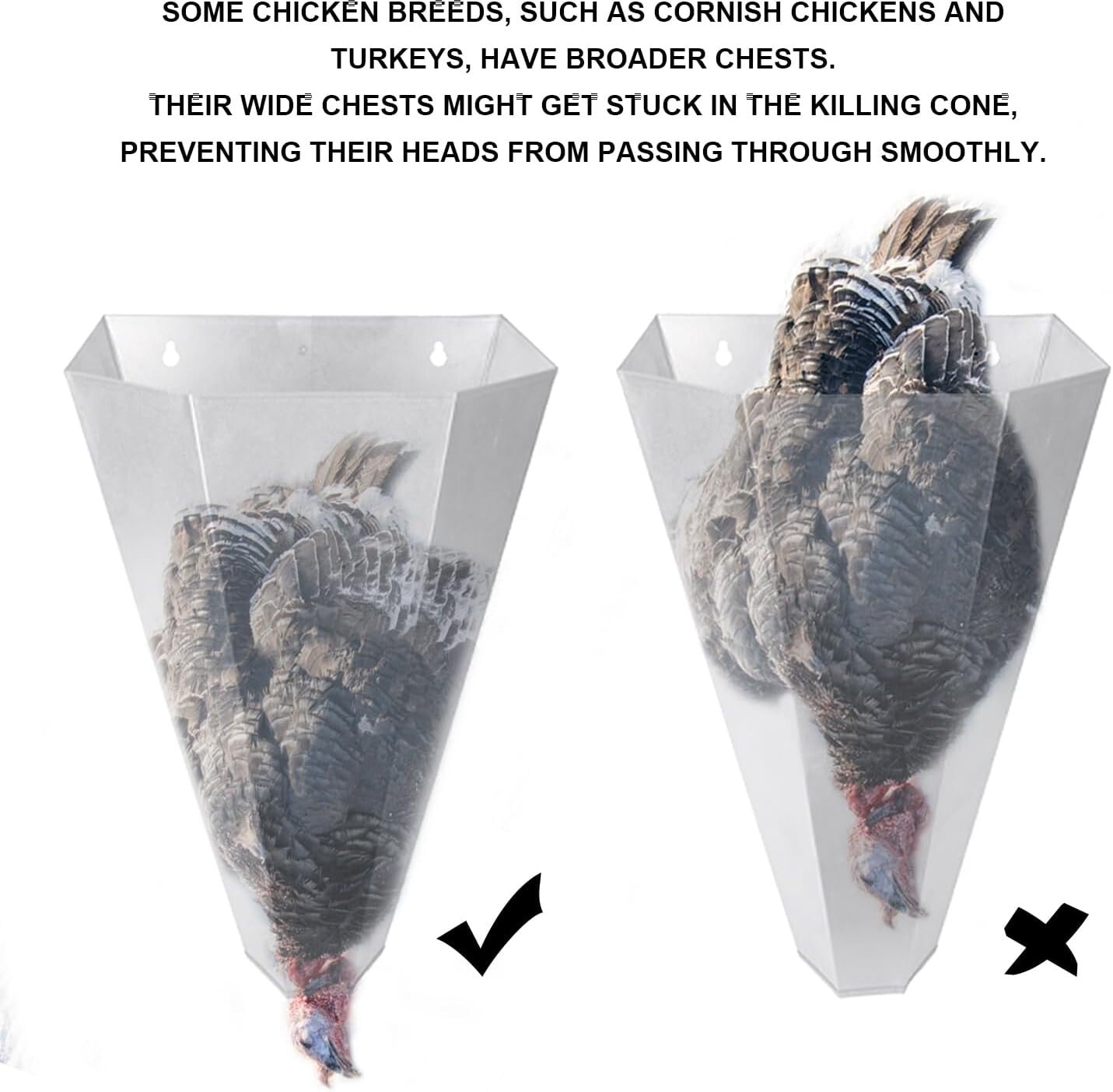 Easy-to-Clean Poultry Restraining Cone for Chickens and Turkeys Up to 8 lbs