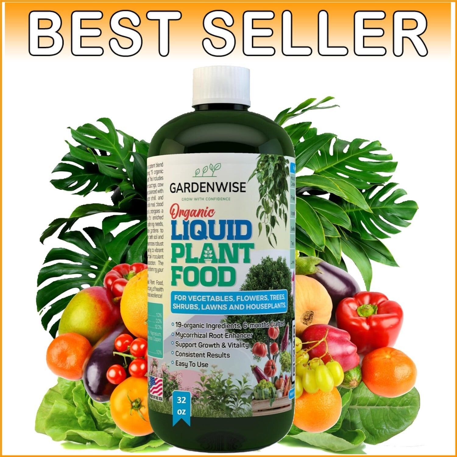 All-Purpose Organic Plant Fertilizer 32 oz – Boost Indoor & Outdoor Growth