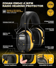 Load image into Gallery viewer, Comfortable and User-Friendly AM/FM Radio Hearing Protector with Digital Display