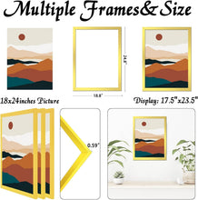 Load image into Gallery viewer, 3-Pack 18x24 Gold Frames - Lightweight, Scratch-Resistant with Modern Design