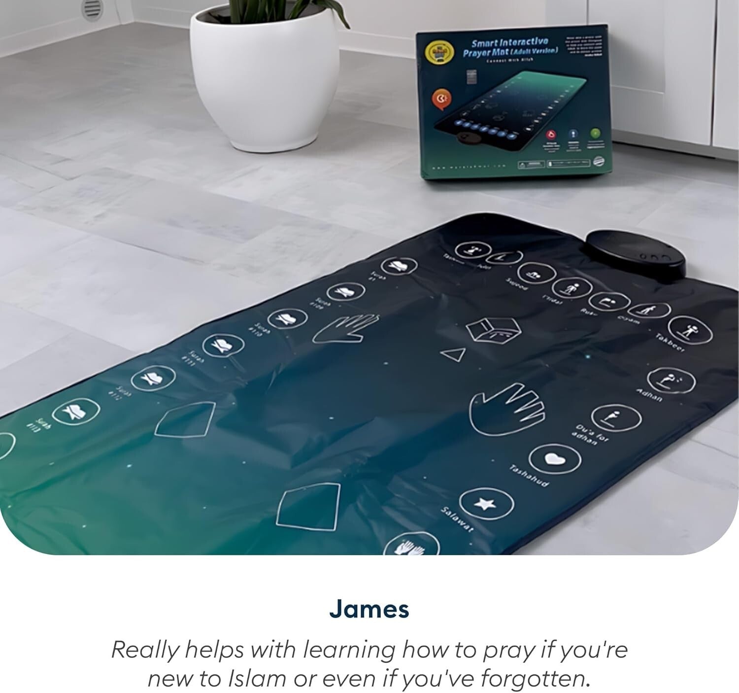 Modern Waterproof Prayer Mat with Speaker - Perfect for Learning Salah & Duas