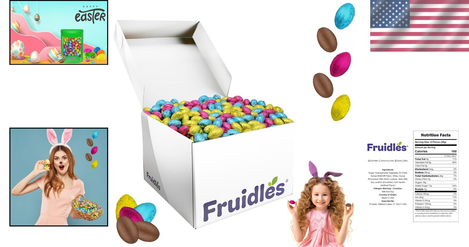 Festive Multicolored Foil Wrapped Milk Chocolate Eggs - Perfect for Parties