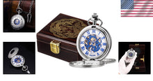 Load image into Gallery viewer, Luxury Mechanical Pocket Watch with Roman Numerals - Gift Box &amp; Chain Included