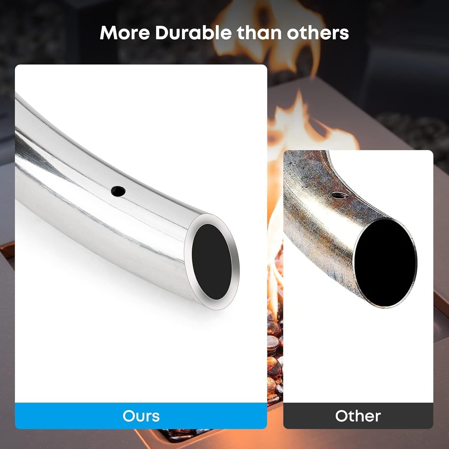 Premium 304 Stainless Steel Round Fire Ring - 443,000 BTU for Outdoor Enjoyment