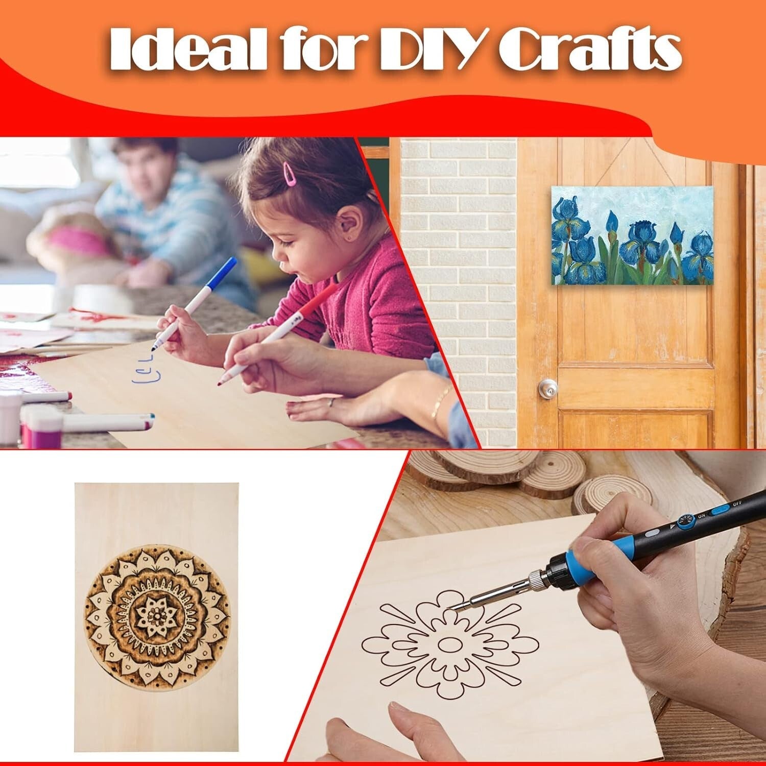 12 Plywood Sheets - 20x12 Inch Craft Boards for Laser Cutting & Wood Burning