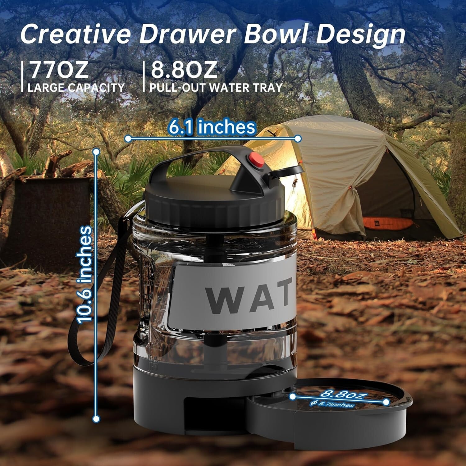 Lightweight Travel-Friendly Dog Water Bottle with Pull-Out Drinking Bowl