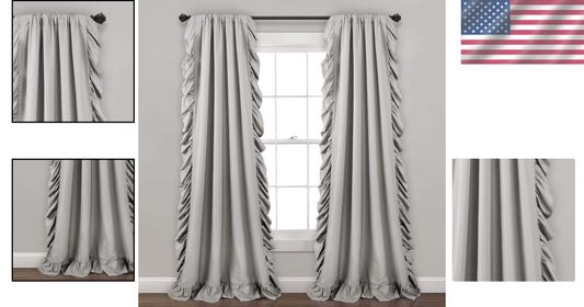 Flowy Reyna Curtain Set in Light Gray - 54" W x 84" L, Perfect for Any Room