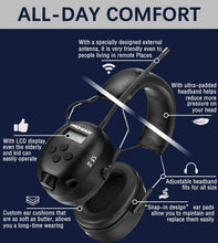 Load image into Gallery viewer, Noise-Canceling Bluetooth Headphones with FM/AM Radio - 48H Rechargeable Power