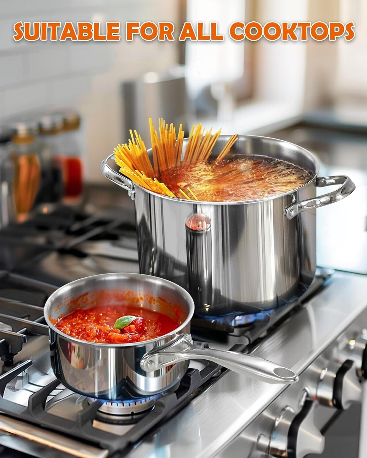 Elegant 1.5-Quart Stainless Steel Saucepan with Lid - Multi-Ply Clad Design