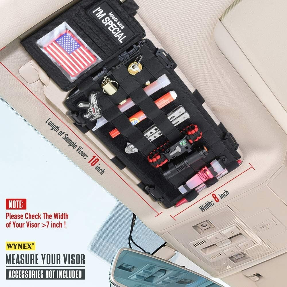 Durable Molle Visor Organizer with Elastic Slots - Compatible with F150, Tundra