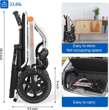 Load image into Gallery viewer, Folding Transport Wheelchair - 23lbs Aluminum Frame with Adjustable Armrests