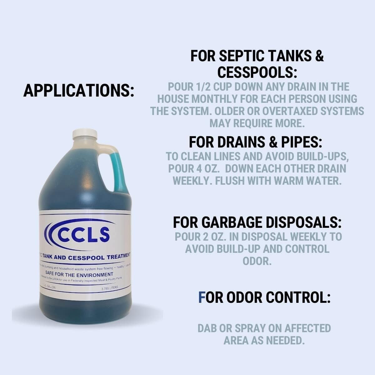 Eco-Friendly Septic Tank Additive: 1-Gallon Non-Corrosive and Odor-Free Formula