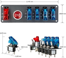 Load image into Gallery viewer, LED Toggle Switch Panel for Racing Cars - 12V Ignition Switch with Safety Covers