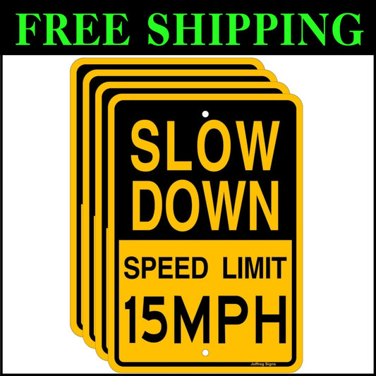 Durable 17x12 Reflective Speed Limit Signs, Weather-Resistant Aluminum 4 Pack