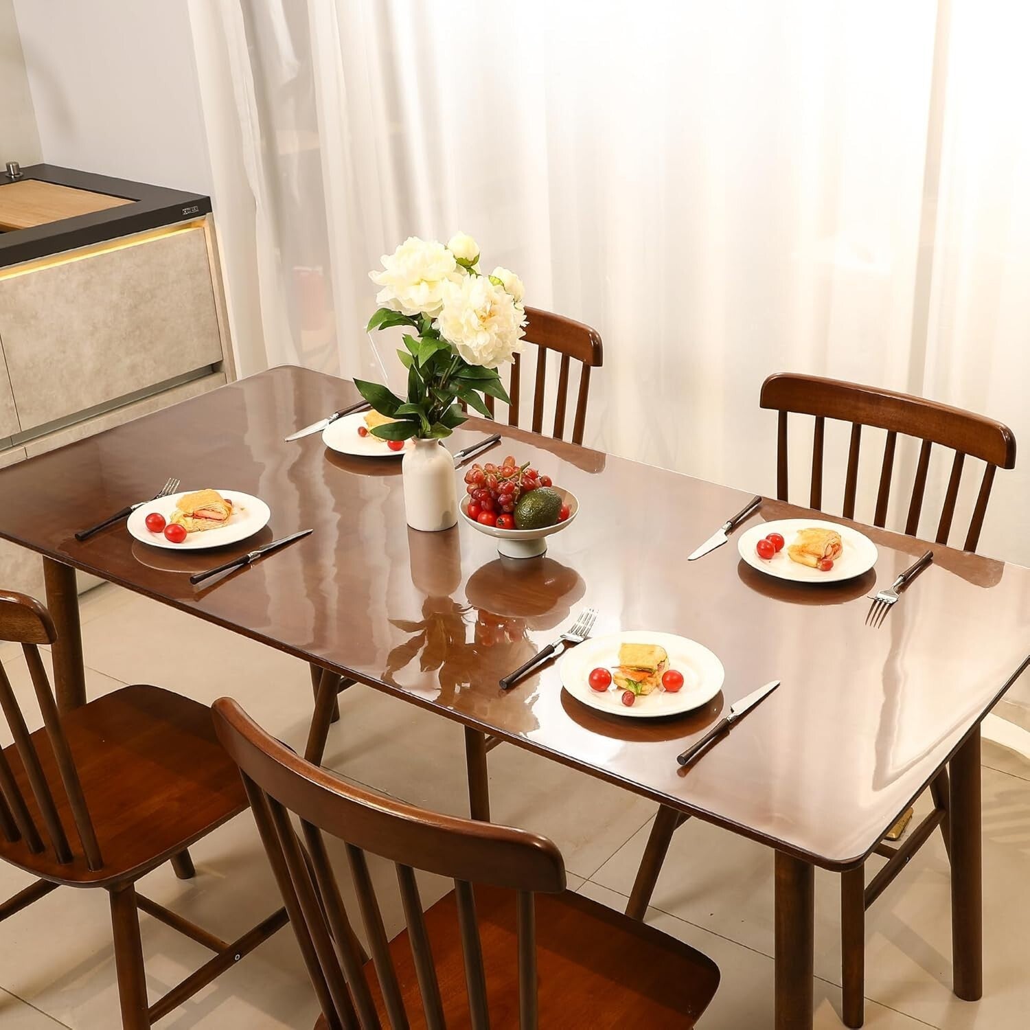 Customizable Rectangular Table Protector 42 x 100” - Easy Clean & Heavy Duty