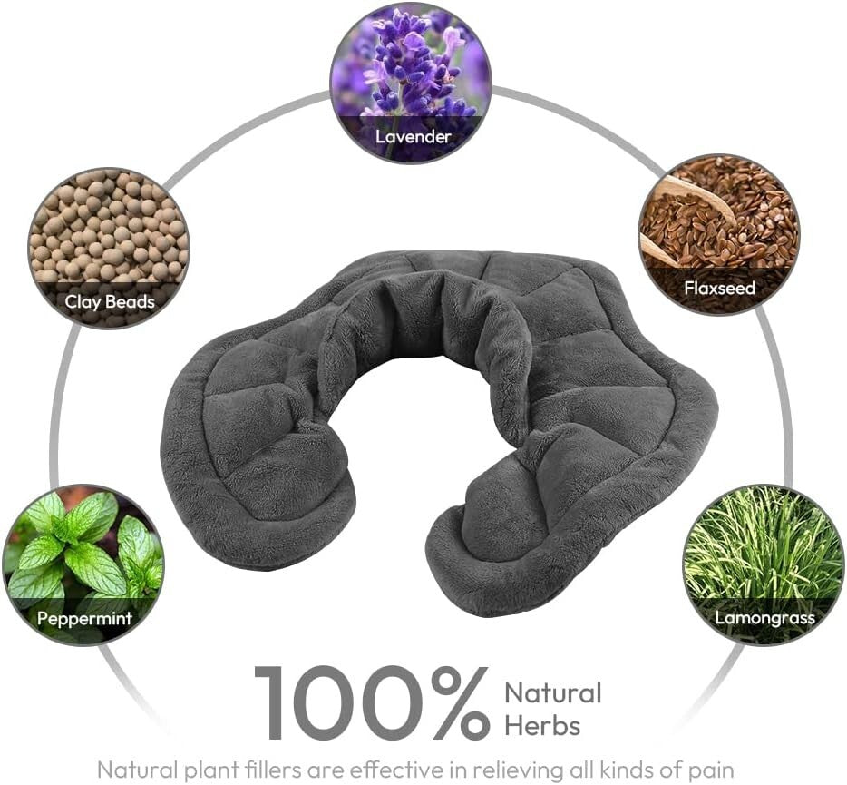 All-Natural Microwavable Heating Pad for Neck & Shoulders - Stress Relief Aid