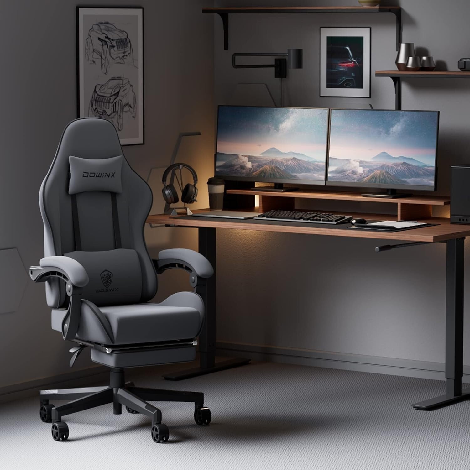 Gaming Chair with Footrest & Adjustable Height - Ultimate Comfort for Gamers