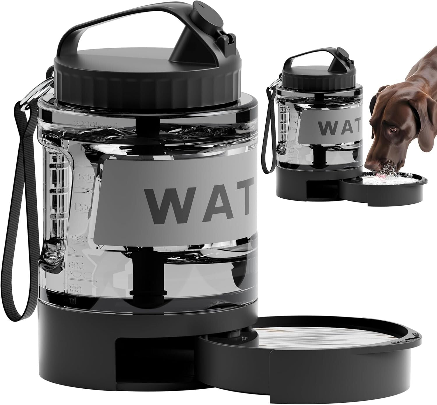 Lightweight Travel-Friendly Dog Water Bottle with Pull-Out Drinking Bowl