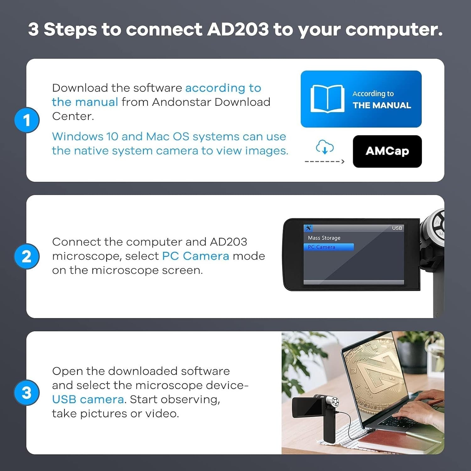 Lightweight USB Digital Microscope with 200x Magnification - Ideal for Beginners