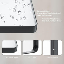 Load image into Gallery viewer, Versatile Horizontal or Vertical Black Metal Bathroom Mirror - Easy Install