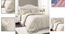 Load image into Gallery viewer, Elegant 3-Piece Reyna Ruffle Comforter Set - Cozy California King Bedding