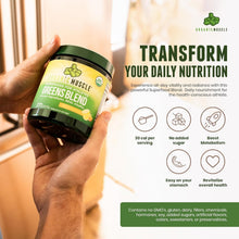 Load image into Gallery viewer, Organic Super Greens Powder with Probiotics - 30 Servings for Daily Energy Boost