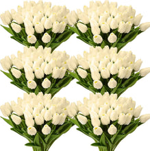 Load image into Gallery viewer, Waterproof Faux Tulips in Milk White - 100-Piece Set for Year-Round Elegance