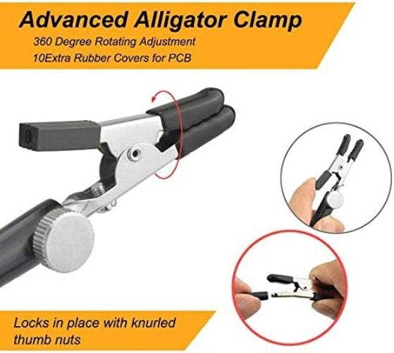Versatile Soldering Station with Heavy Steel Base & 360° Rotating Hot Air Frame