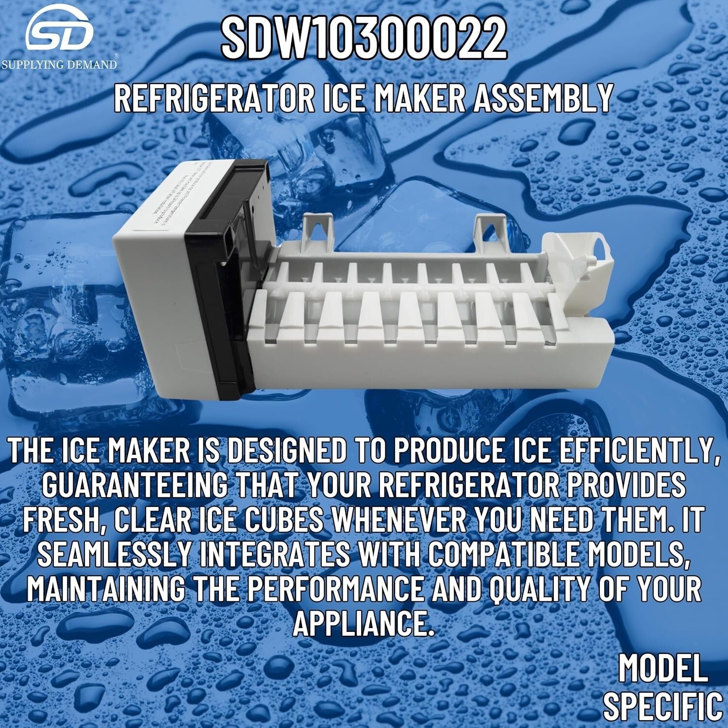 Efficient Ice Maker Replacement - W10300022, 11x4.5 inch for Side-by-Side Use