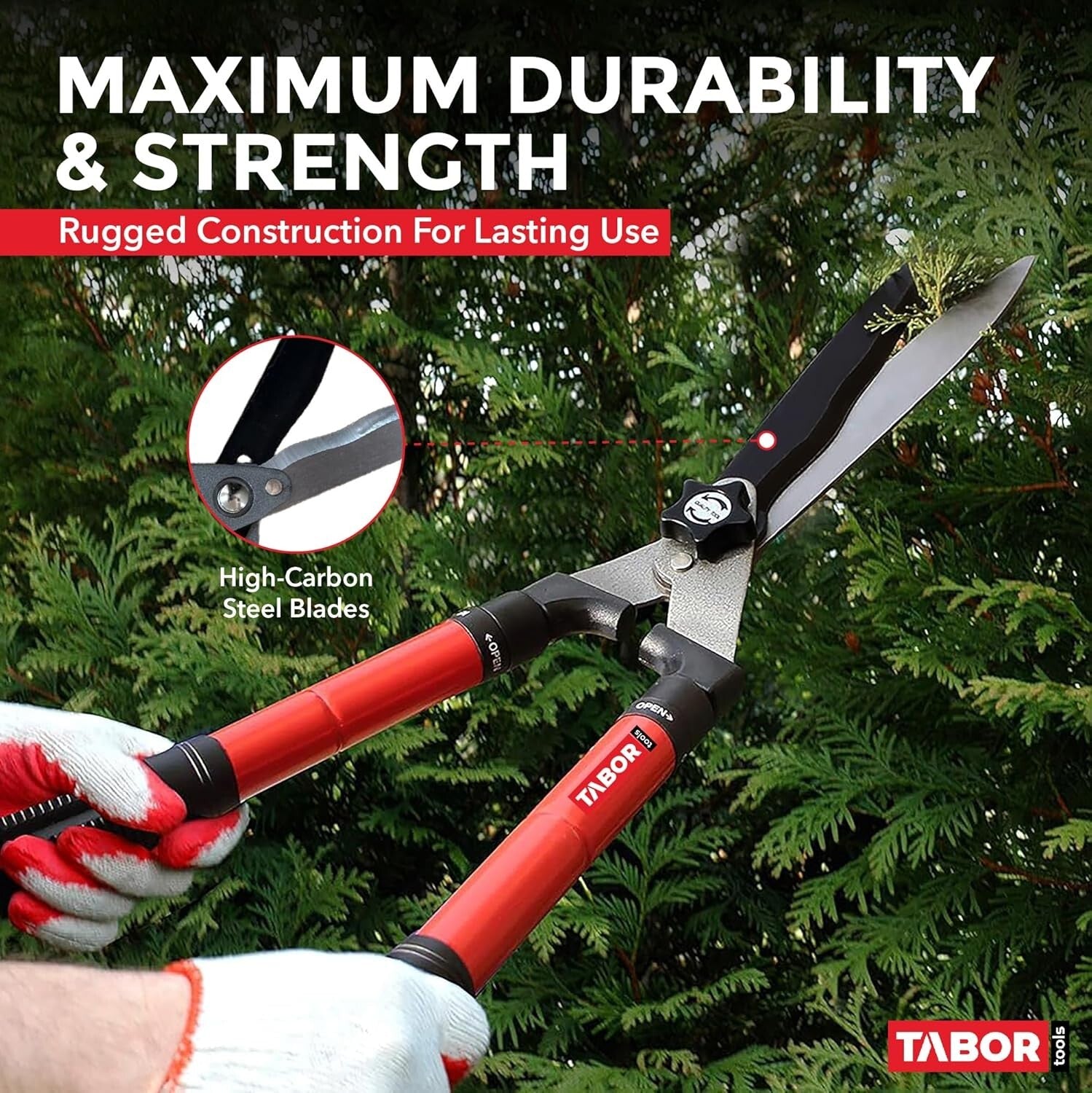 Extendable Manual Hedge Clippers with Precision Wavy Blade for Healthy Shrubs