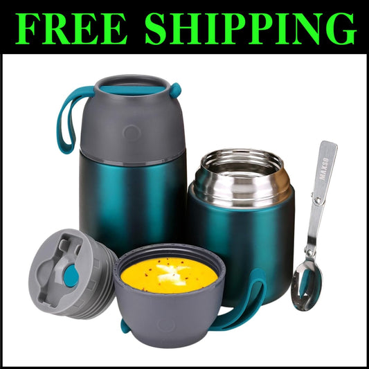 Dishwasher Safe Insulated Food Jar Set - Hot & Cold Storage for All Ages, 2 Pack