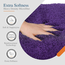 Load image into Gallery viewer, Large Dark Purple Bathroom Rug - Shaggy Microfiber, Extra Absorbent &amp; Washable