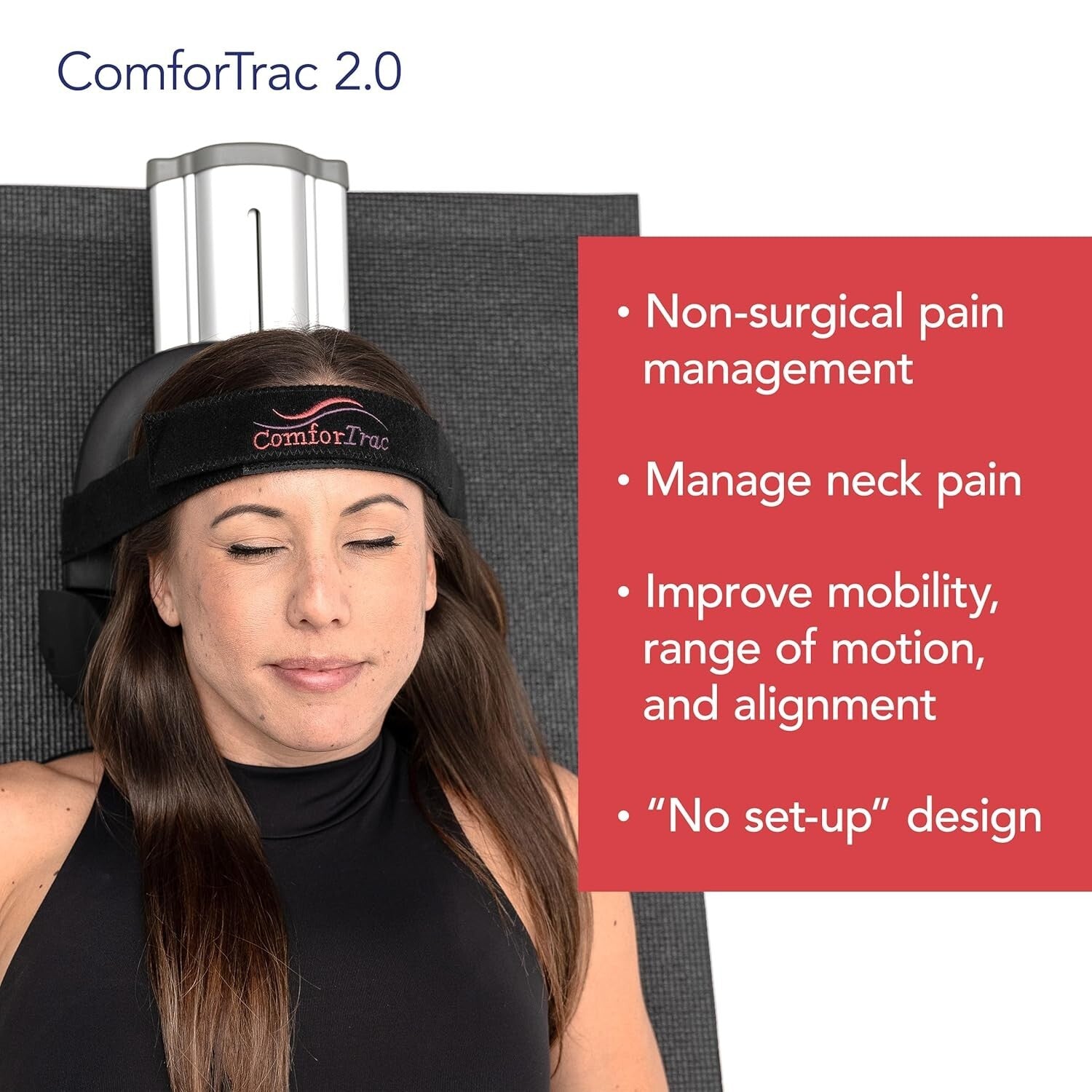 Deluxe Neck Pain Relief Kit with Adjustable Traction & Soft Pillow - 11x7x7 in