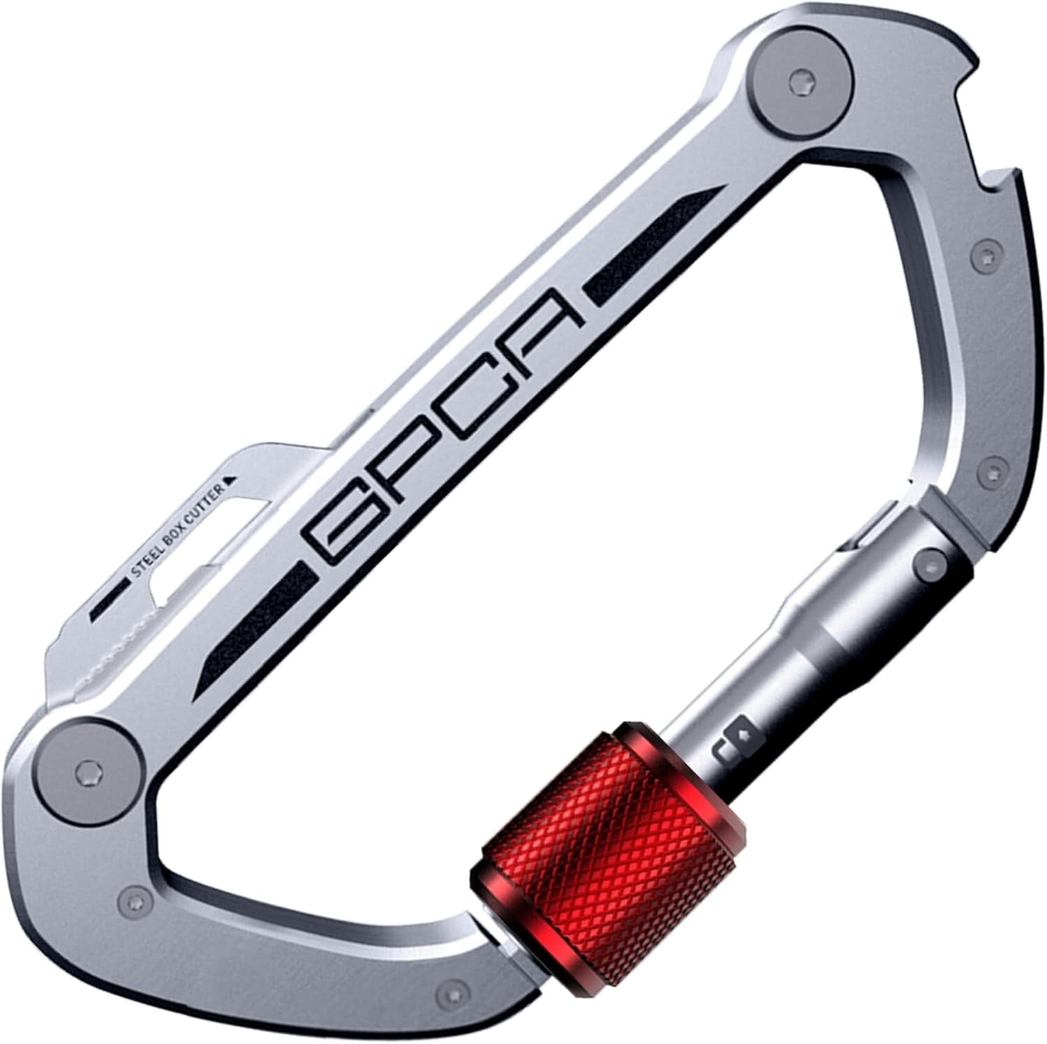 Premium Carabiner Keychain Clip with Auto-Lock and Bottle Opener Functionality