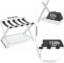 Load image into Gallery viewer, Elegantly Foldable Bamboo Luggage Rack with Upgraded 5 Nylon Straps, 1 Pc
