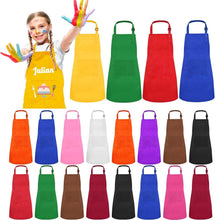 Load image into Gallery viewer, 24-Piece Kids Chef Apron Set with 12 Vibrant Colors - Adjustable for Age 7-13