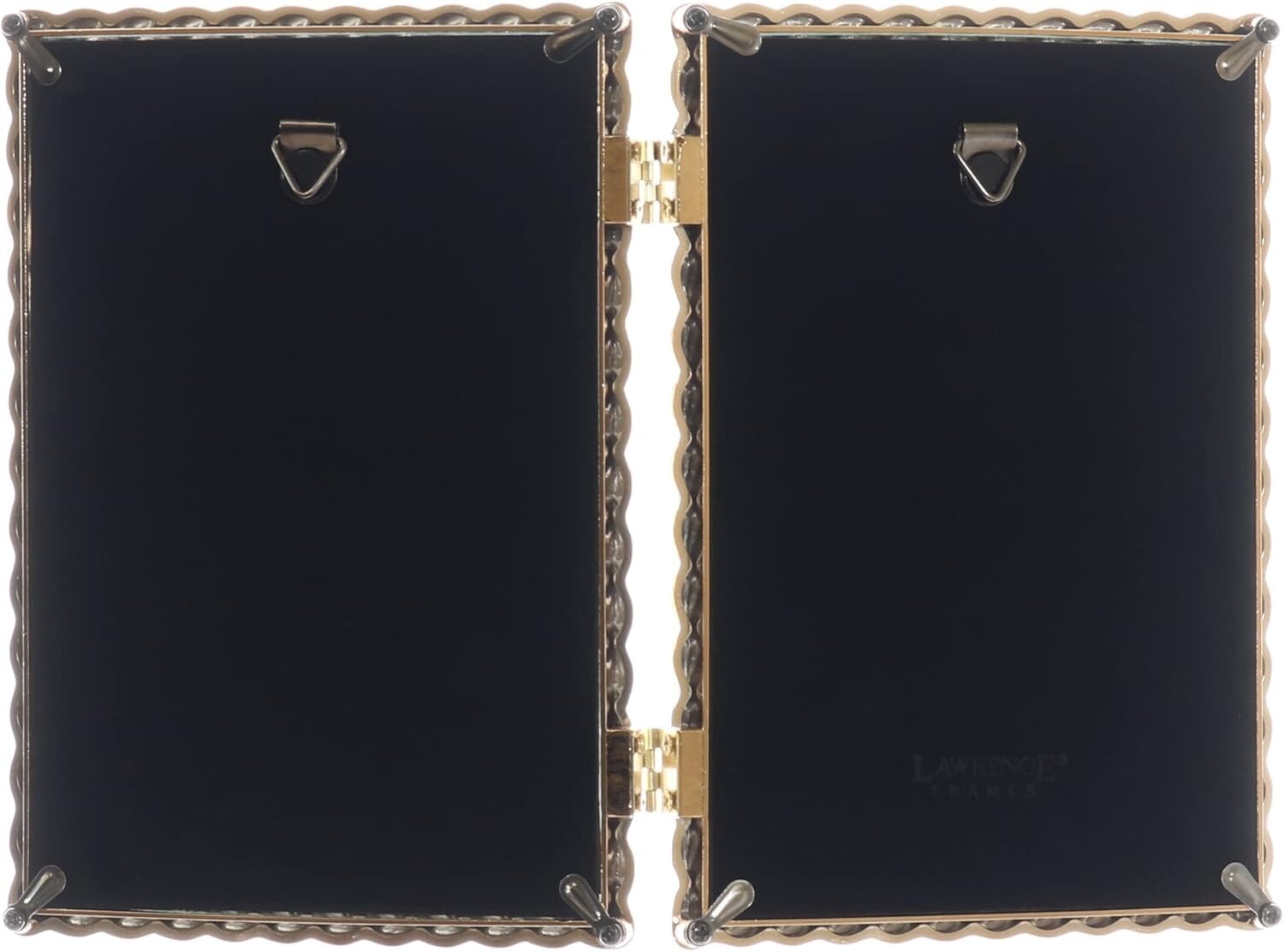 Heavyweight Gold Cast Metal 4x6 Double Picture Frame - Perfect for Any Occasion