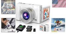 Load image into Gallery viewer, 2024 4K Digital Camera with 48MP and 180° Flip Screen - Perfect for Vlogging
