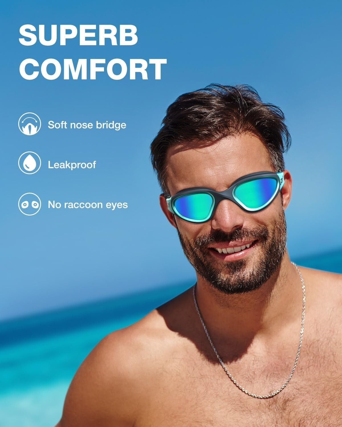 Durable Polarized Swim Goggles - Comfortable Anti-Fog Design for All Levels