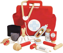 Load image into Gallery viewer, Vintage Style Kids Doctor Play Set - Handmade Wooden Medical Kit for Ages 3+