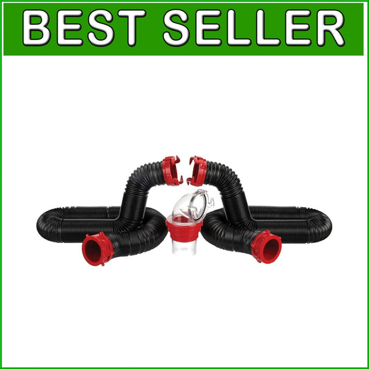 Durable 20-Foot RV Sewer Hose Kit - 2 Collapsible Hoses & 90-Degree Adapter
