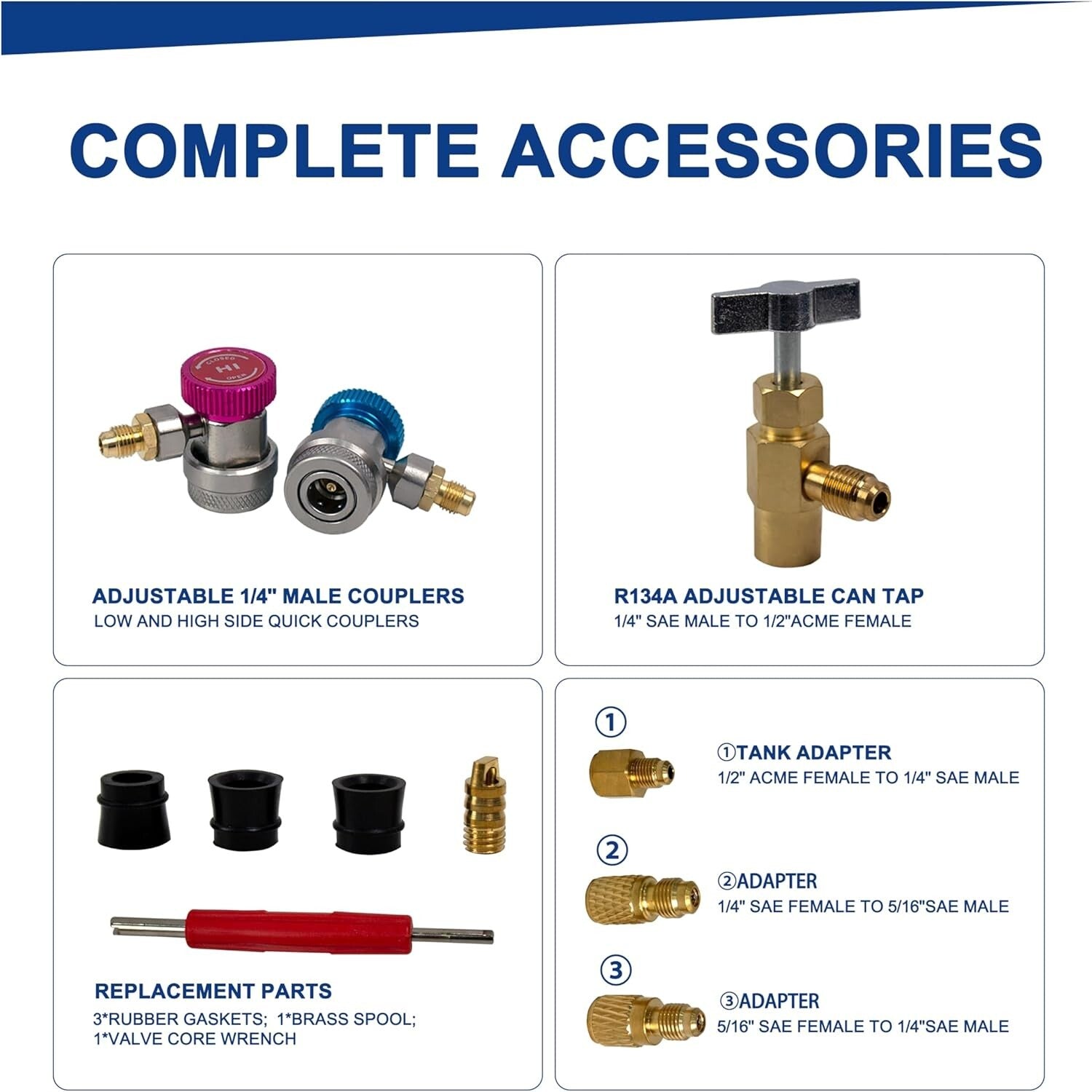 Heavy-Duty AC Manifold Gauge Set with Color-Coded Hoses - Quick Connection