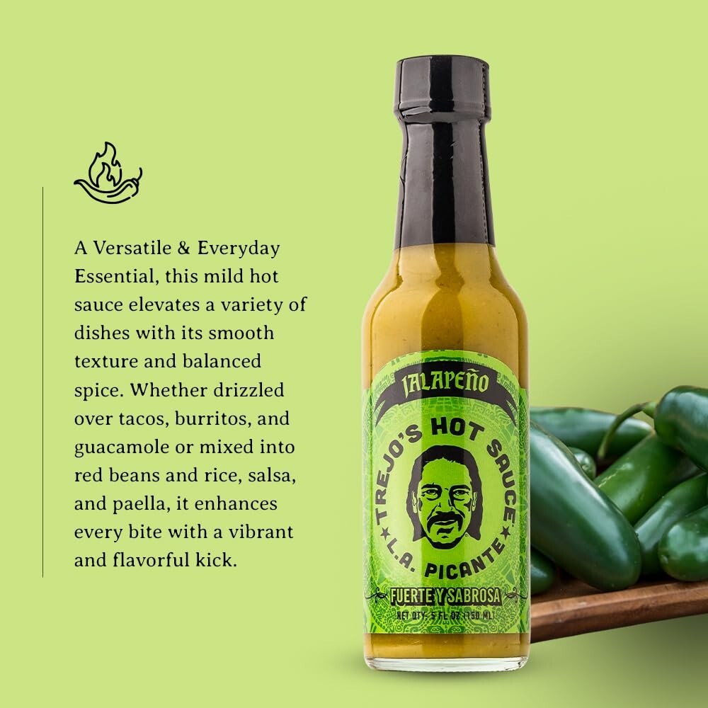 Flavorful Trejo's Hot Sauce with Lime, Honey & Green Olives | Non-GMO | 12 Count