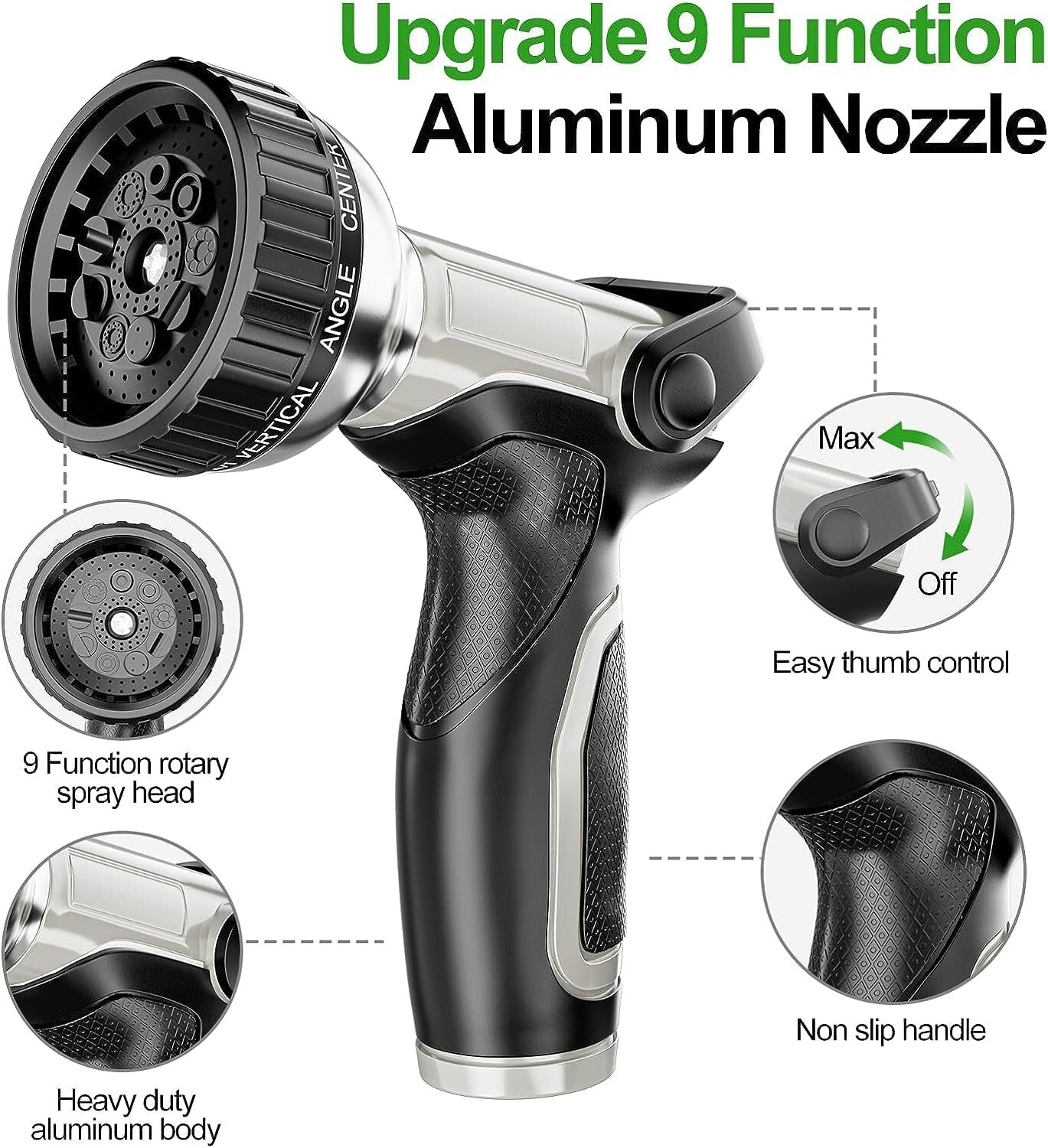 Durable 150ft Garden Water Hose - Tangle-Free, Heavy-Duty with Aluminum Fittings