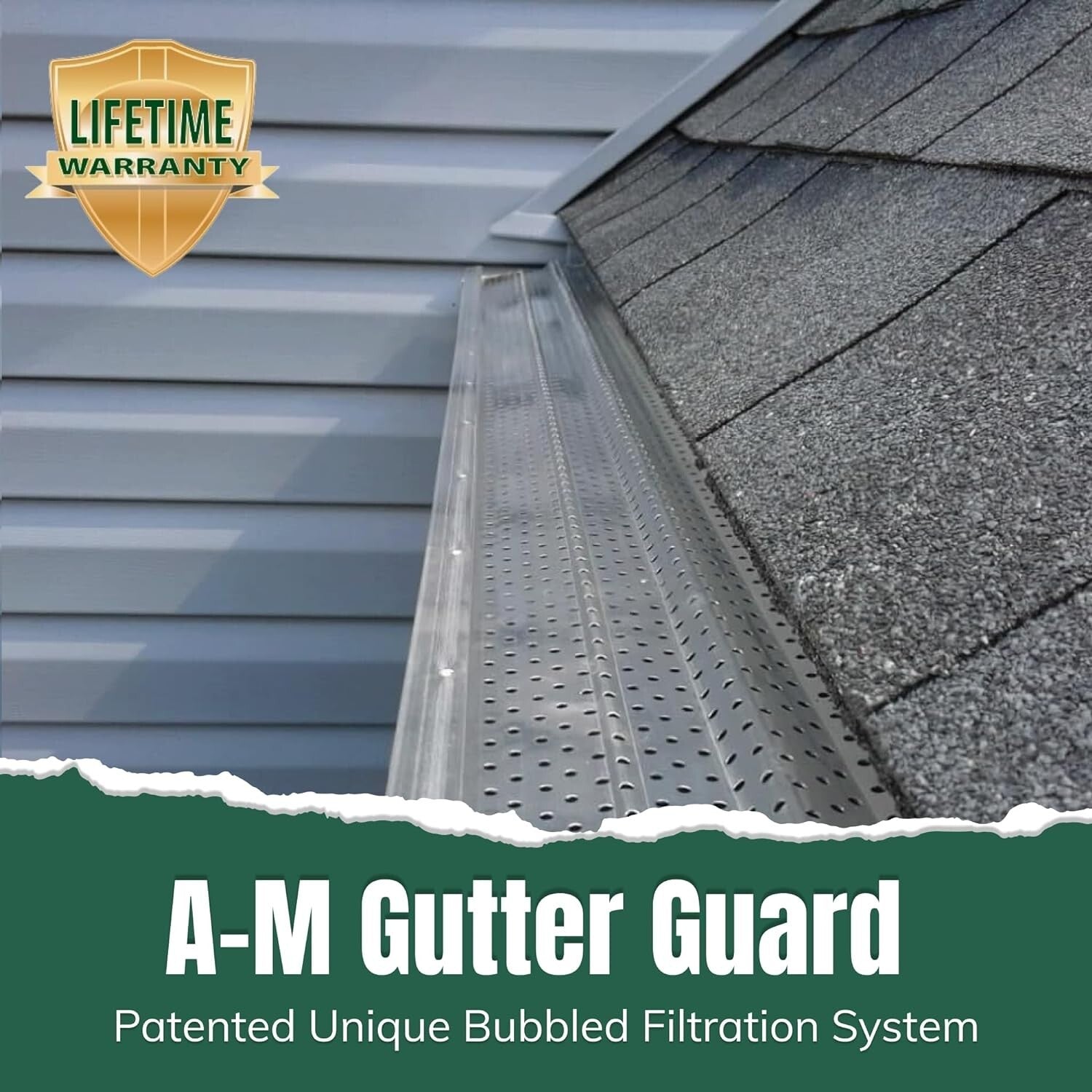 Premium Aluminum Gutter Guard - 6 Inch, Rust Proof, 13 Piece Set Made in USA