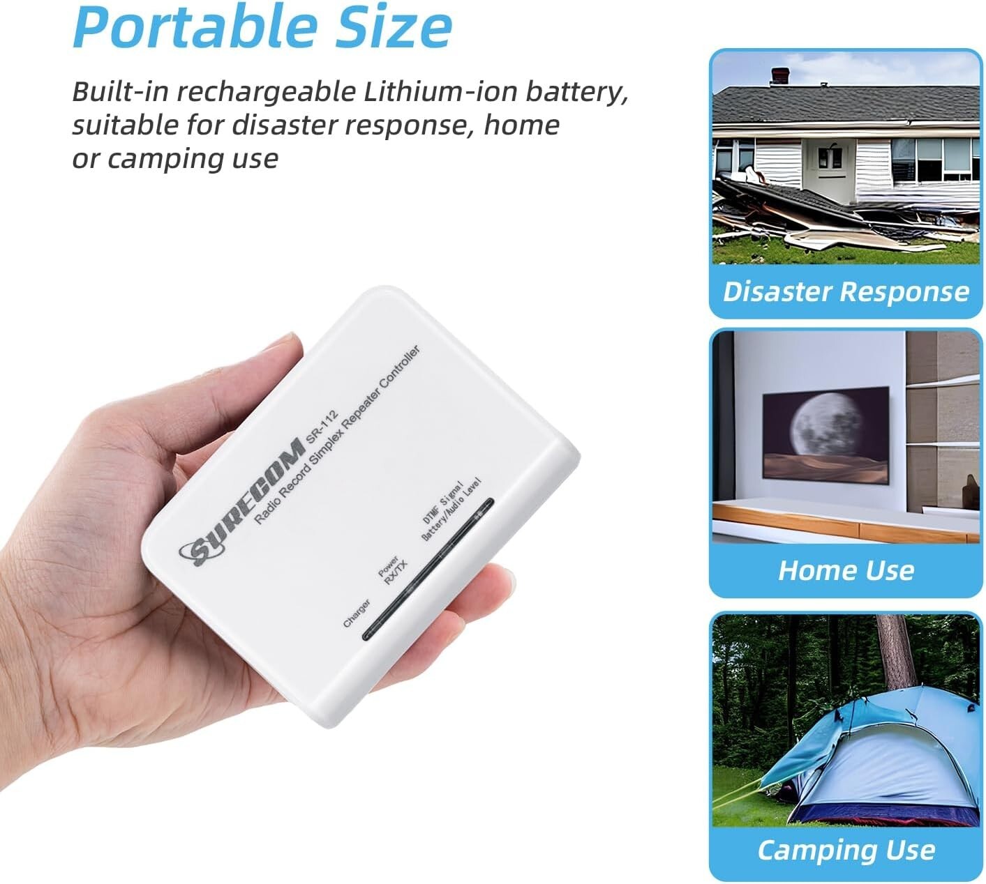 Rechargeable Simplex Repeater Controller - Premium Radio Device, 16 Channels