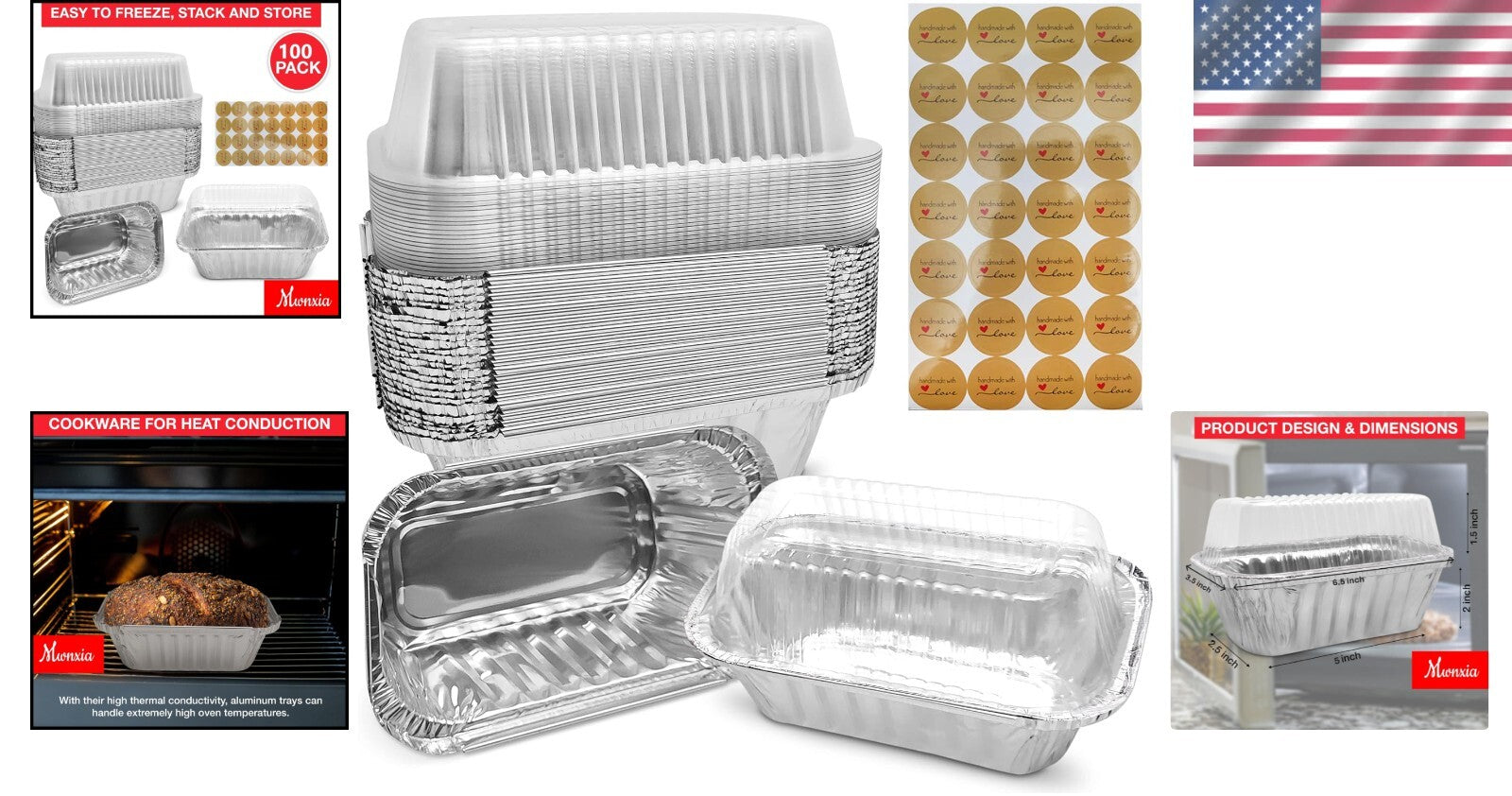 100 Pack Disposable Aluminum Baking Pans - Perfect for Holiday Treats